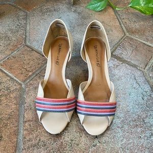Vintage Anna Luz Color Block Summer Kitten Heels
